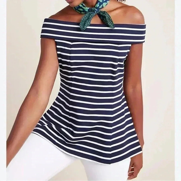 Maeve by  Anthropologie Structured Off-The-Shoulder Top Size Medium - Picture 1 of 8